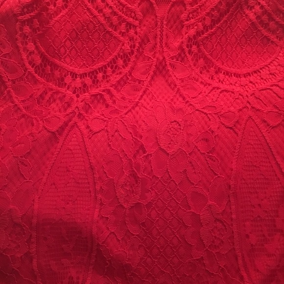 Red lace boho Francesca’s cocktail dress - Picture 6 of 7